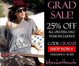 Graduation Sale! Save 25% off all orders including sale items at ShopManhattanite.com! Use Code: GRAD25 at checkout, Shop Now!