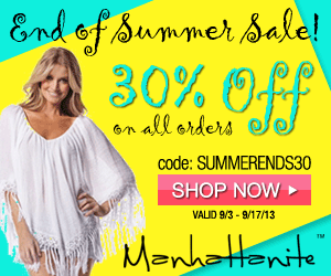 End of Summer Sale! Save 30% off All Orders at ShopManhattanite.com! Use Code: SUMMERENDS30 at checkout. Shop Now!