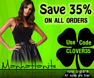 St. Patrick's Day Sale! Save 35% off All Orders at ShopManhattanite.com! Use Code: CLOVER35, All Sales are Final. Shop Now!