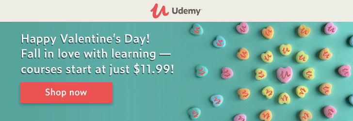 Happy Valentine’s! Fall in love with learning - courses start at just $11.99!