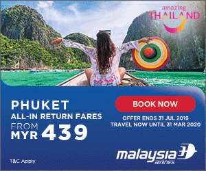 (MY) Economy Class: Enjoy All-in Return Fares from MYR439 to Thailand when you fly with Malaysia Airlines! Offer valid from now till 31st Jul.